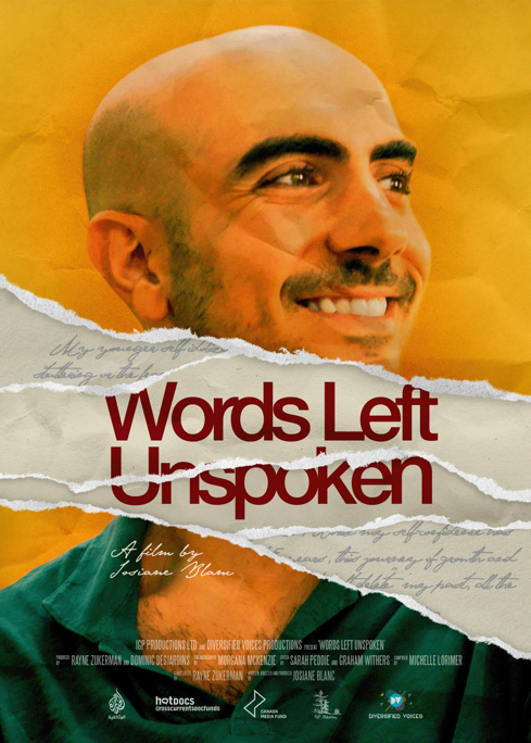 Official poster for Words Left Unspoken — artwork by Désirée Deleau